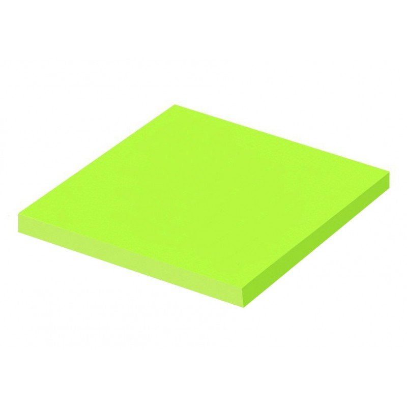 Bloc 100 feuilles notes repositionnables  76 x 76 mm / Vert Fluo