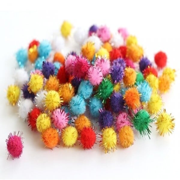 Pompons couleurs vives 