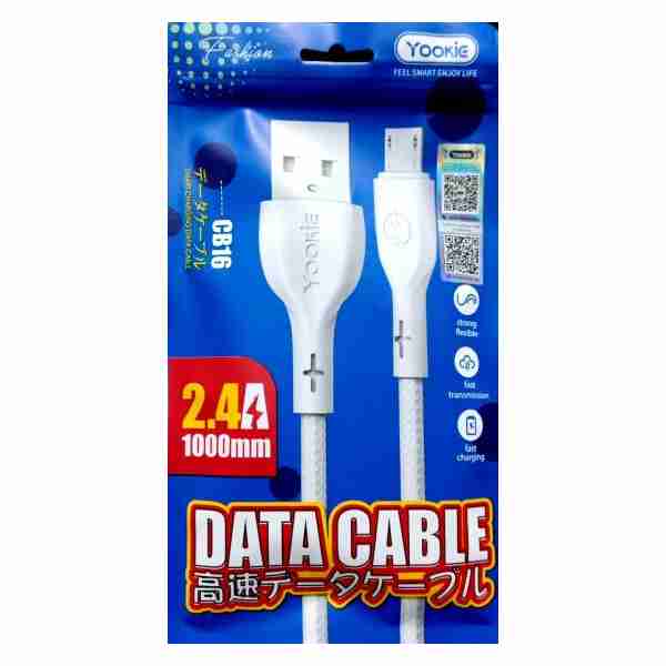 Cable USB vers Micro Usb 1M - 2.4A Max - Yookie CB16