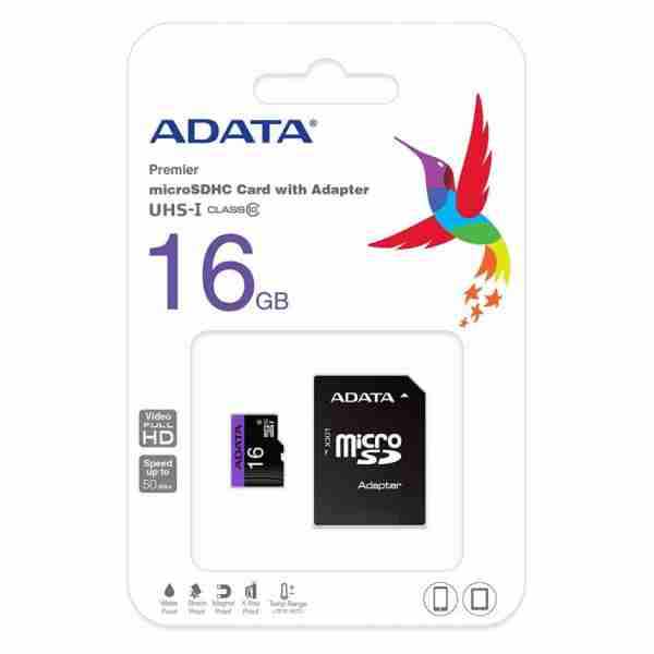 Carte Mémoire Micro SD 16 Go UHS-I avec adaptateur