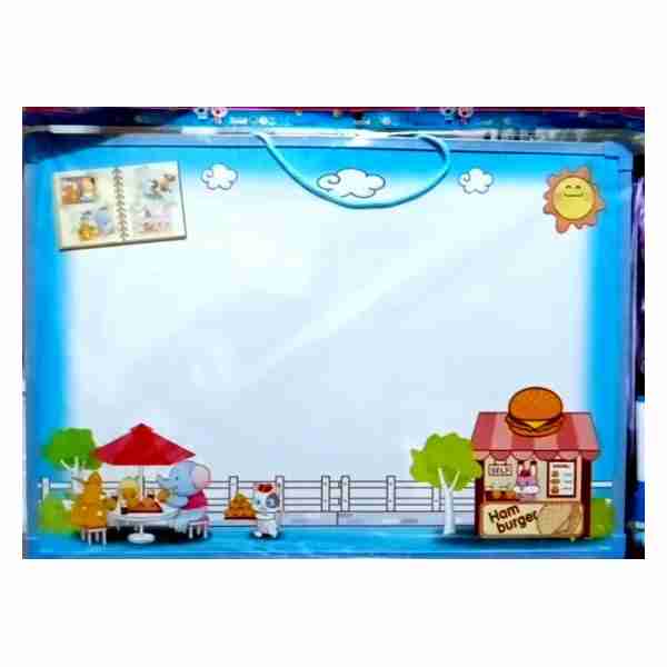 Tableau pour enfant en plastique 35x50 cm (Face écriture + Face lettres en arabe)