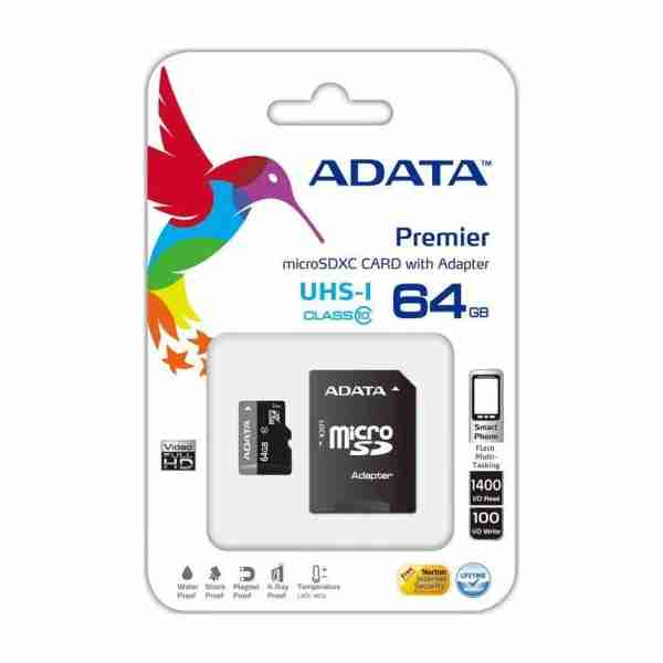 Carte Mémoire Micro SDXC 64 Go Class 10 avec Adaptateur