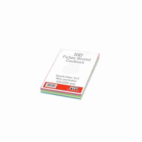 Pack de 100 Fiches Bristol Couleur 12.5x20cm Ribat