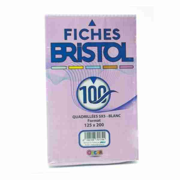 Pack de 100 Fiches Bristol Blanc A5 Oscar